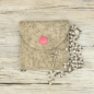 Preview: Rosenkranztasche Beige meliert, Fisch, Kreuz