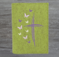 Preview: Wosadnikhülle in kiwi meliert, Kreuze, Schmetterlinge
