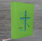 Preview: Gotteslobhülle in maigrün, Kreuze, Kreise, Fische