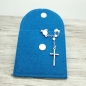 Preview: Rosenkranztasche Petrol, Kreuz, Kreis, Fische