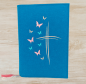 Preview: Gotteslobhülle in petrol, Kreuze, Schmetterlinge