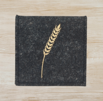 Rosenkranztasche in anthrazit meliert, Ähre