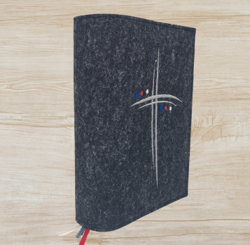 Wosadnikhülle in anthrazit meliert, Kreuze, Punkte