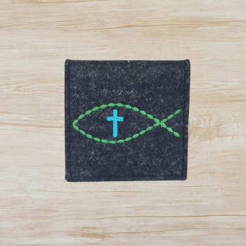 Rosenkranztasche in anthrazit meliert