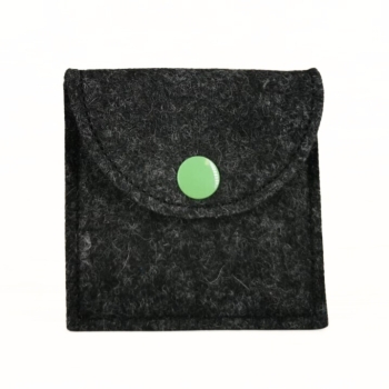 Rosenkranztasche Anthrazit meliert, Fisch, Kreuz