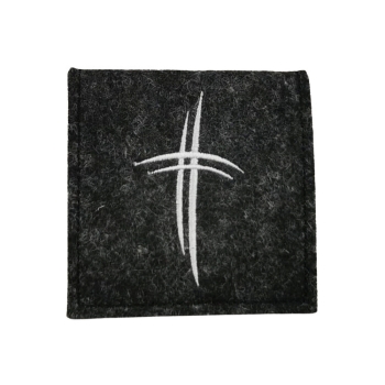 Rosenkranztasche Anthrazit meliert, Kreuze