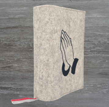 Gotteslobhülle in beige meliert, Betende Hände