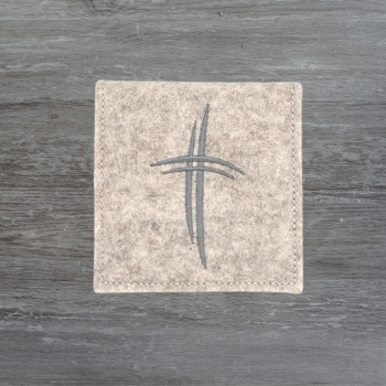 Rosenkranztasche beige meliert