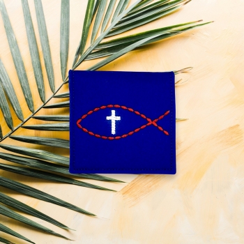 Rosenkranztasche in royalblau