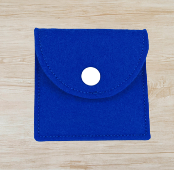 Rosenkranztasche in Royalblau, Fisch, Kreuz