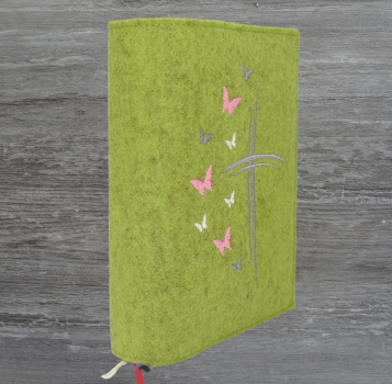 Wosadnikhülle in kiwi meliert, Kreuze, Schmetterlinge