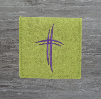 Rosenkranztasche in kiwi meliert, Kreuze