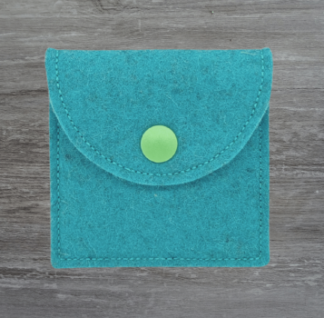 Rosenkranztasche in lagune meliert, Fisch, Kreuz