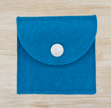 Rosenkranztasche in Petrol, Kreuz, Fische