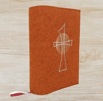 Gotteslobhülle in rost melliert, Kreuz