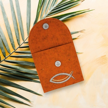 Rosenkranztasche in rost meliert