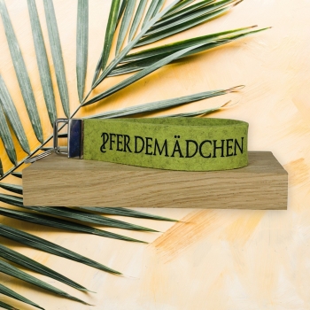 Schlüsselanhänger aus Wollfilz in kiwi meliert