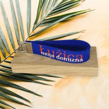 Schlüsselanhänger aus Wollfilz, Blau