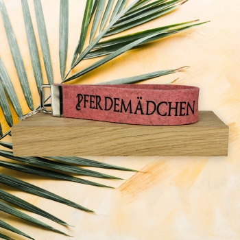 Schlüsselanhänger aus Wollfilz in rosé meliert