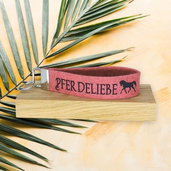 Schlüsselanhänger aus Wollfilz in rosé meliert