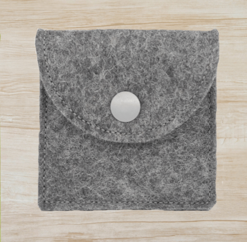 Rosenkranztasche in Dunkelgrau meliert, Weizen, Ähre