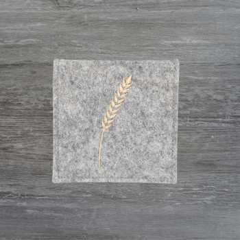 Rosenkranztasche in hellgrau meliert, Weizen