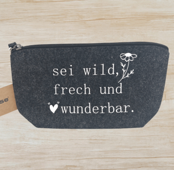 Kulturtasche / Kosmetiktasche / Charcoal Melange Größe S