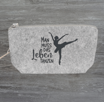 Kulturtasche / Kosmetiktasche / Gray Melange in Größe S