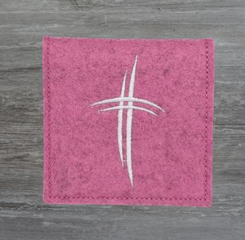 Rosenkranztasche Magnolie meliert, Kreuze