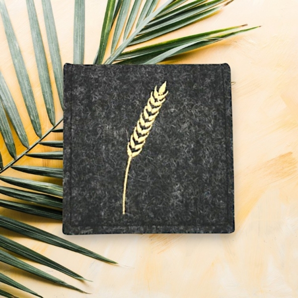 Rosenkranztasche Anthrazit meliert, Weizen