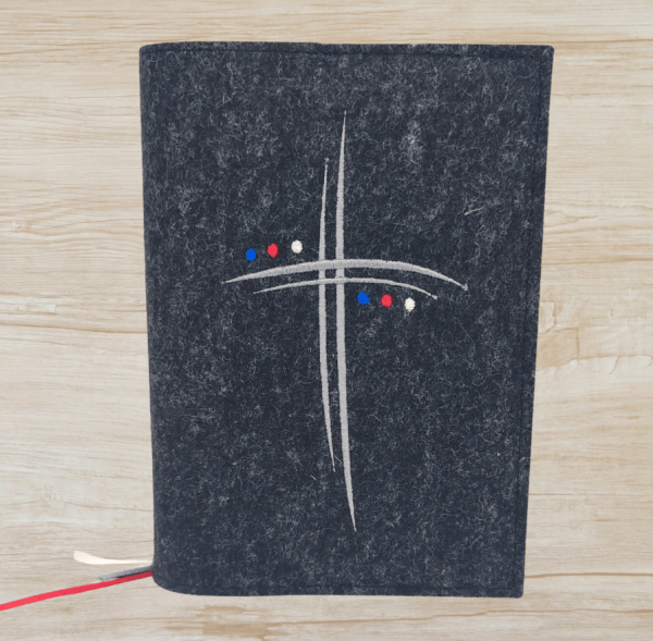 Wosadnikhülle in anthrazit meliert, Kreuze, Punkte