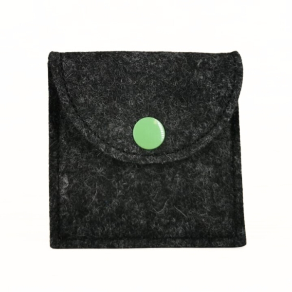 Rosenkranztasche Anthrazit meliert, Fisch, Kreuz