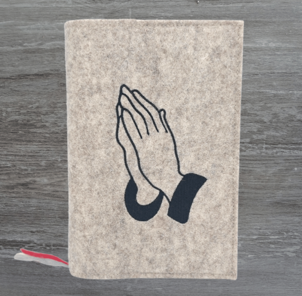 Gotteslobhülle in beige meliert, Betende Hände