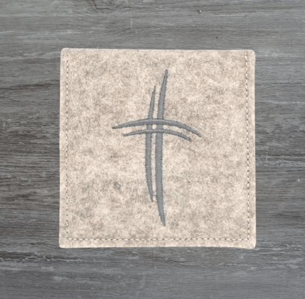 Rosenkranztasche Beige meliert, Kreuze