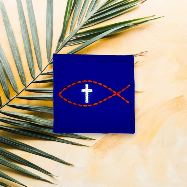 Rosenkranztasche in royalblau