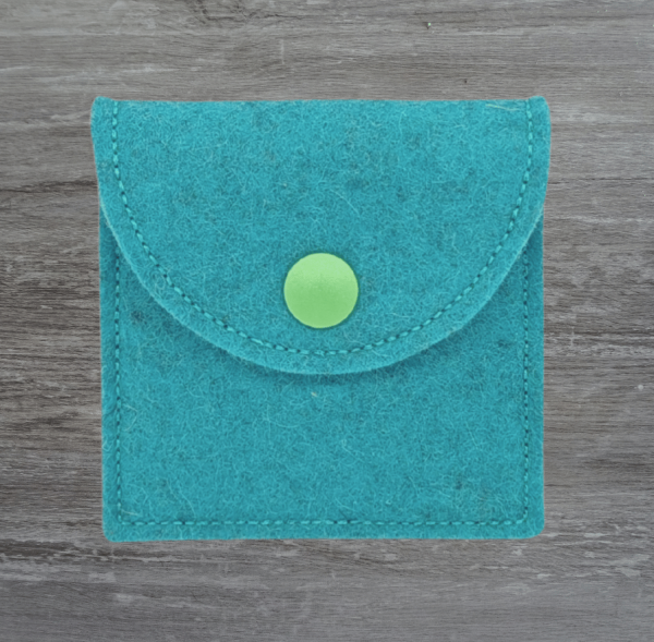 Rosenkranztasche in lagune meliert, Fisch, Kreuz