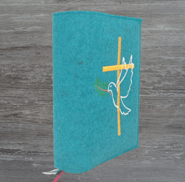 Wosadnikhülle in lagune meliert, Kreuz, Taube