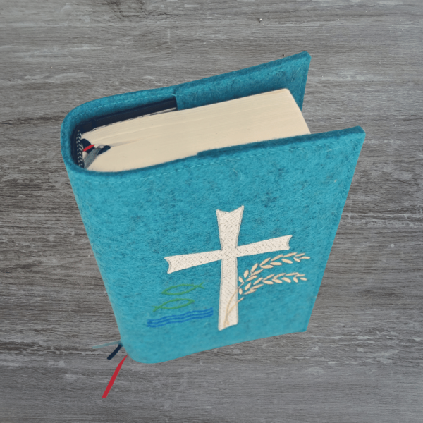 Wosadnikhülle in lagune meliert, Kreuz, Weizen, Fisch