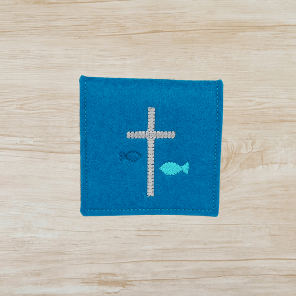 Rosenkranztasche in petrol