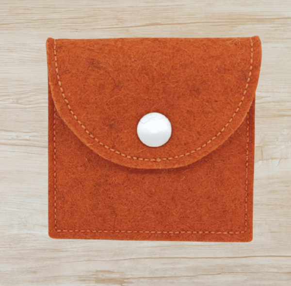 Rosenkranztasche in Rost meliert, Fisch, Kreuz