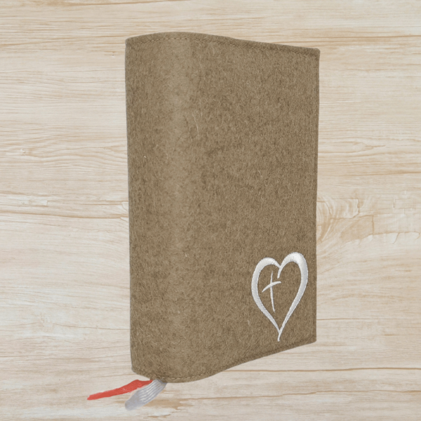 Gotteslobhülle in schlamm meliert, Herz, Kreuz