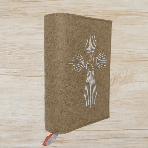 Gotteslobhülle in schlamm meliert, Taube ,Kreuz