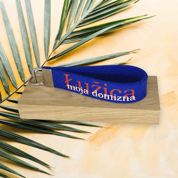 Schlüsselanhänger aus Wollfilz, Blau