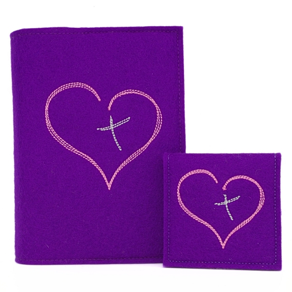 Wosadnikhülle, Gotteslobhülle in Violett, Herz