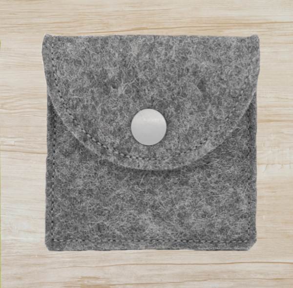 Rosenkranztasche in Dunkelgrau meliert, Weizen, Ähre