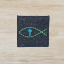 Rosenkranztasche in anthrazit meliert