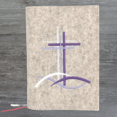 Wosadnikhülle in beige meliert, Kreuze, Wellen