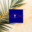 Rosenkranztasche in royalblau
