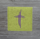 Rosenkranztasche in kiwi meliert, Kreuze