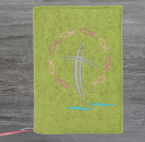 Wosadnikhülle in kiwi meliert, Kreuze, Fische, Wellen